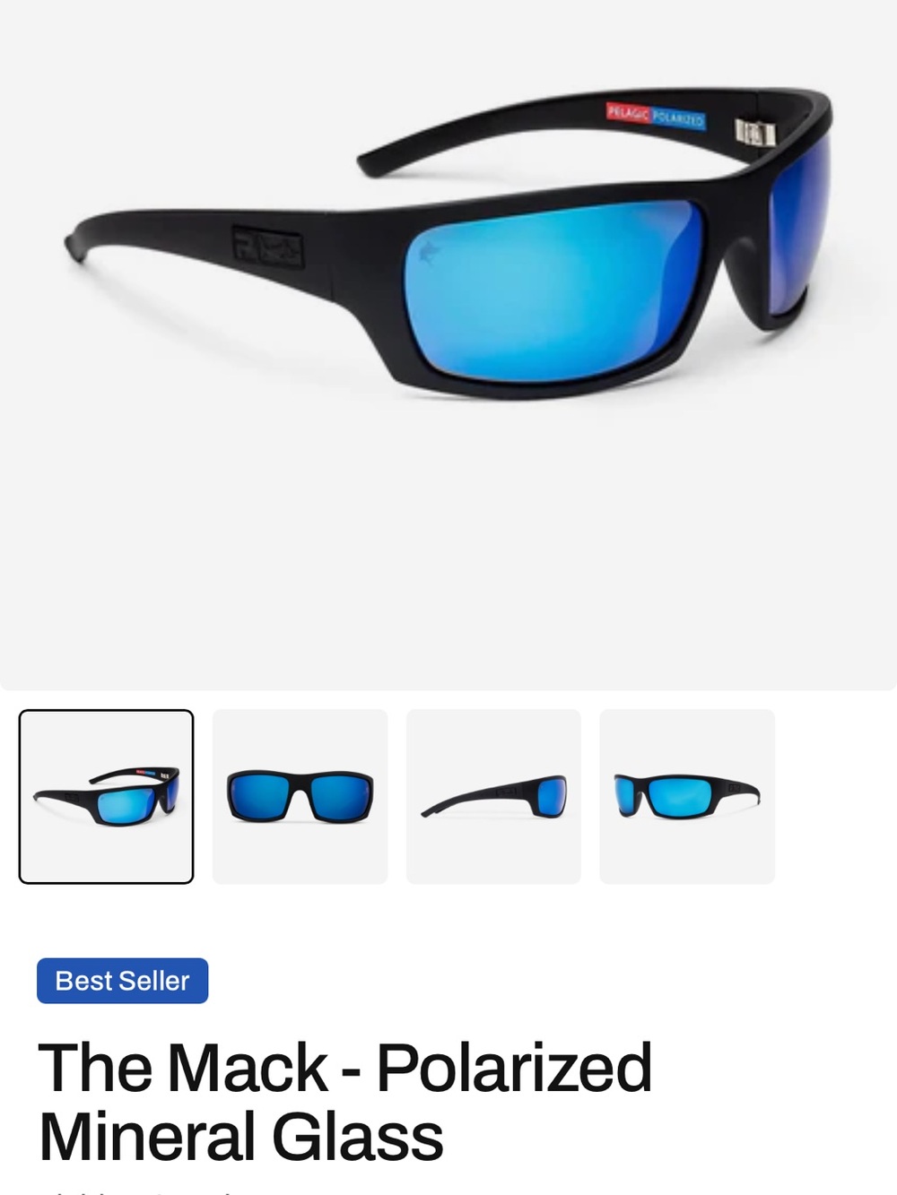 The Mack Polarized Sunglasses - Black Frame with Blue Mirrored Lenses